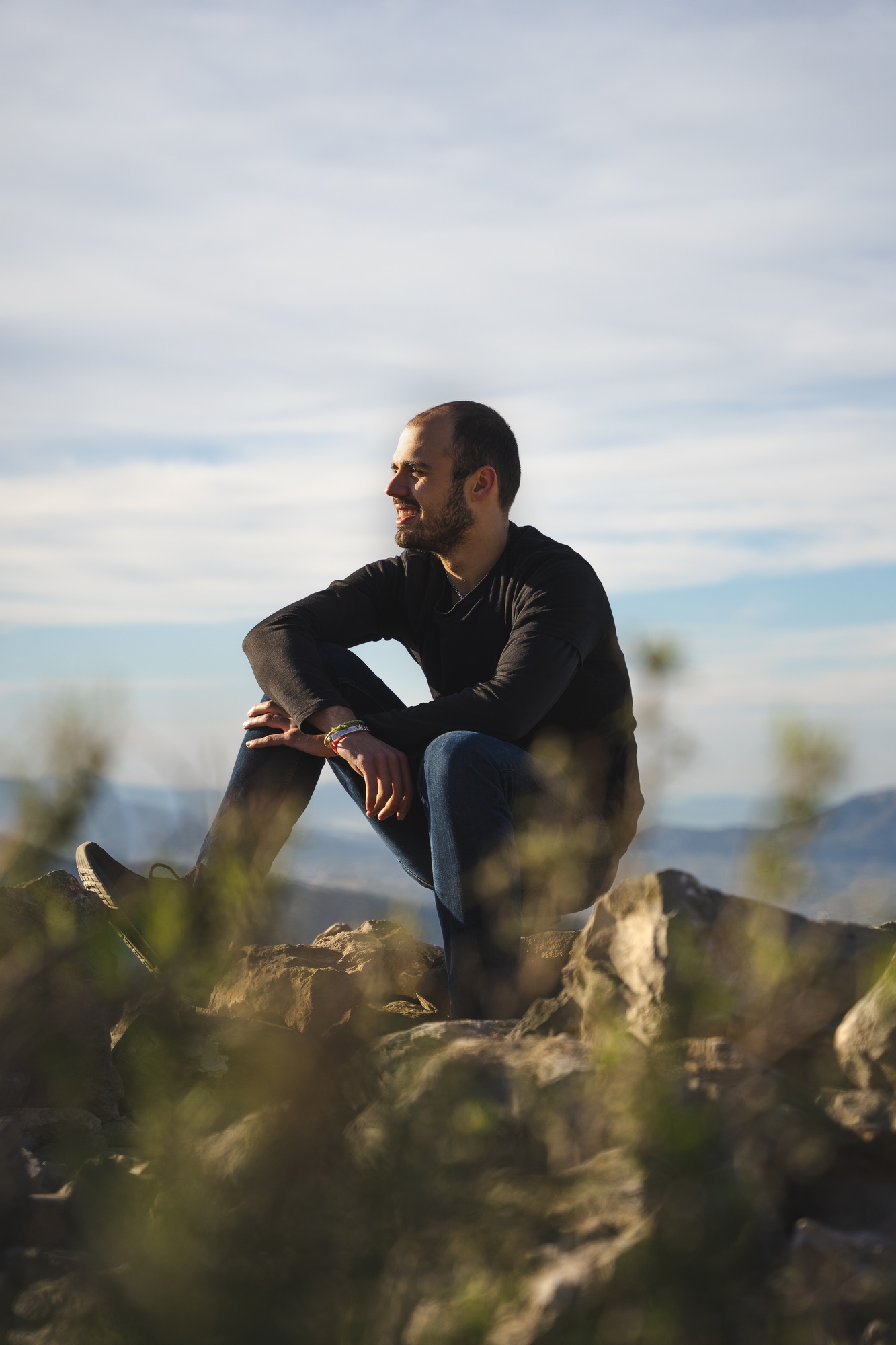 Man sitting on a rock